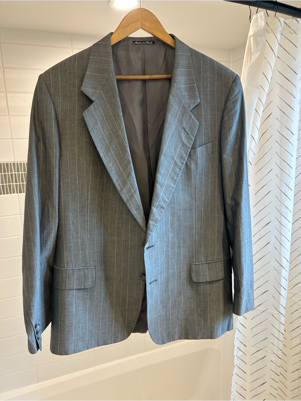 Valentino Grey Pinstripe Blazer - Classic Tailored Jacket